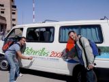 Mendoza Airport (Pierre and me) and our transfer to city